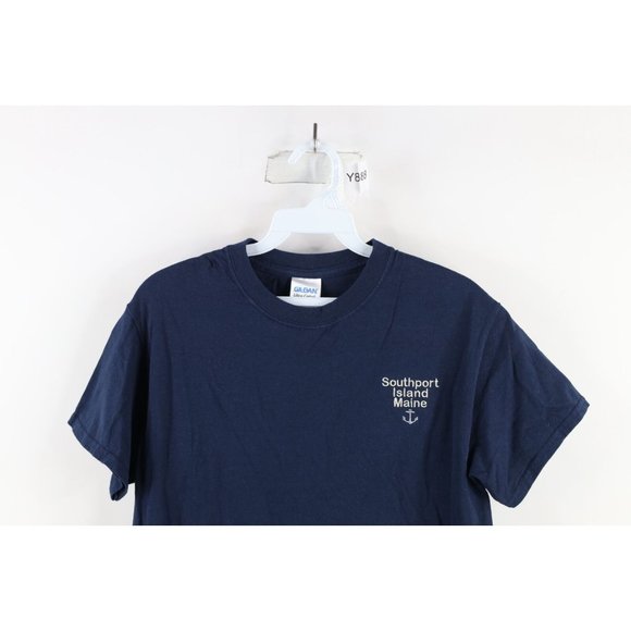Vintage Mens Small Faded Spell Out Southport Island Maine Short Sleeve T-Shirt - Picture 2 of 8